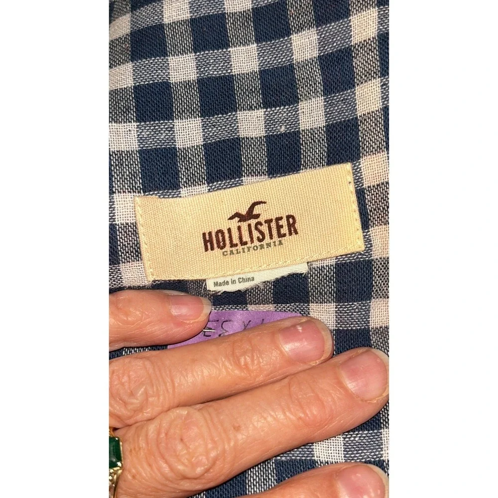 Hollister Scarf Red Blue Plaid Tartan‎ 34x33